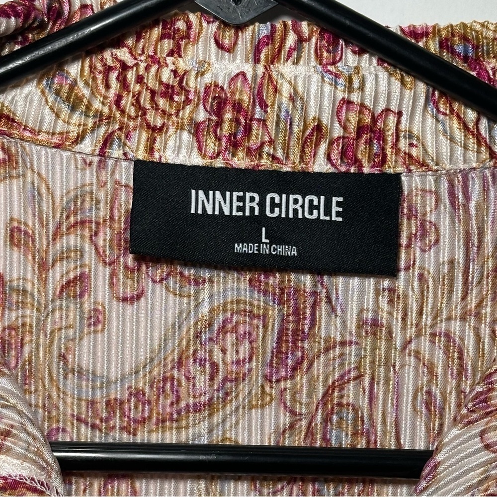 Inner Circle Women's 70s Retro Paisley Button Down Shirt Size Large - Picture 6 of 16